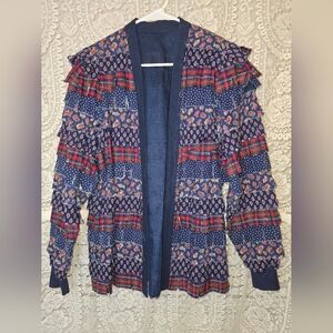 Patchwork Patterned Women's Jacket, Homemade Vintage